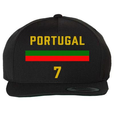 Portugal Number 7 Soccer Team Sports Portugue Wool Snapback Cap