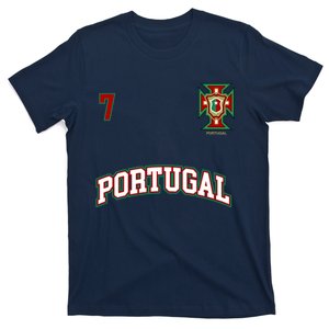 Portugal Number 7 Soccer Team Sports Portuguese Flag T-Shirt