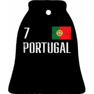 Portugal Number 7 Portuguese Soccer   Boys   Ceramic Bell Ornament