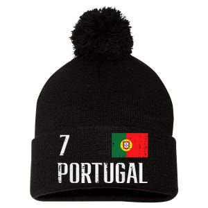 Portugal Number 7 Portuguese Soccer   Boys   Pom Pom 12in Knit Beanie