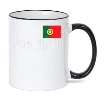 Portugal Number 7 Portuguese Soccer 11oz Black Color Changing Mug