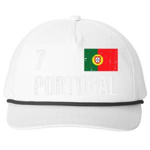 Portugal Number 7 Portuguese Soccer Snapback Five-Panel Rope Hat