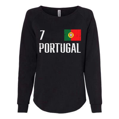 Portugal Number 7 Portuguese Soccer Womens California Wash Sweatshirt