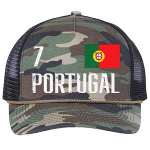 Portugal Number 7 Portuguese Soccer Retro Rope Trucker Hat Cap