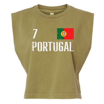 Portugal Number 7 Portuguese Soccer Garment-Dyed Women's Muscle Tee