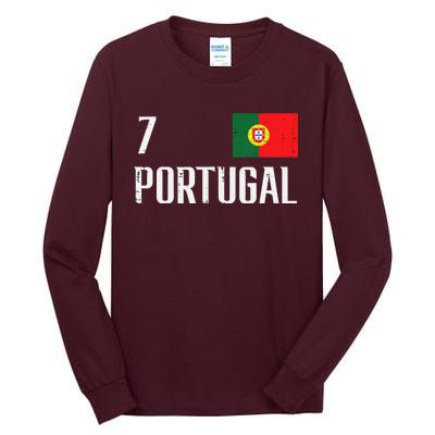 Portugal Number 7 Portuguese Soccer Tall Long Sleeve T-Shirt