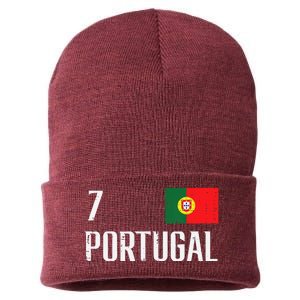 Portugal Number 7 Portuguese Soccer Sustainable Knit Beanie