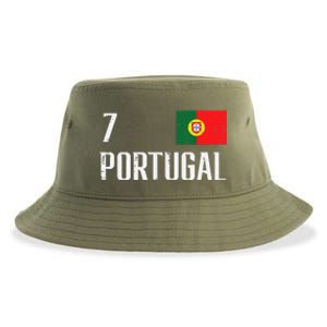 Portugal Number 7 Portuguese Soccer Sustainable Bucket Hat