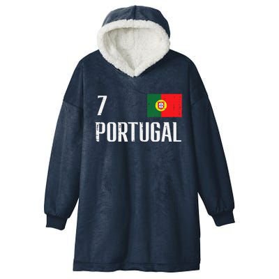 Portugal Number 7 Portuguese Soccer Hooded Wearable Blanket