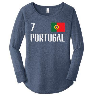 Portugal Number 7 Portuguese Soccer Women's Perfect Tri Tunic Long Sleeve Shirt