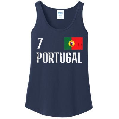 Portugal Number 7 Portuguese Soccer Ladies Essential Tank