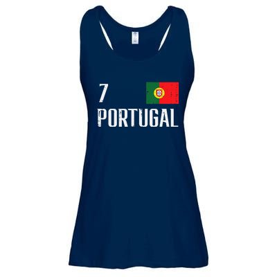 Portugal Number 7 Portuguese Soccer Ladies Essential Flowy Tank