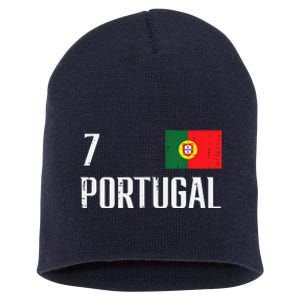 Portugal Number 7 Portuguese Soccer Short Acrylic Beanie