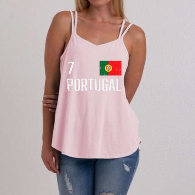 Portugal Number 7 Portuguese Soccer Women's Strappy Tank