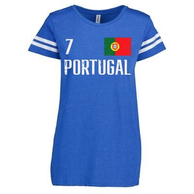 Portugal Number 7 Portuguese Soccer Enza Ladies Jersey Football T-Shirt