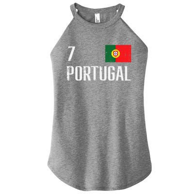 Portugal Number 7 Portuguese Soccer Women's Perfect Tri Rocker Tank