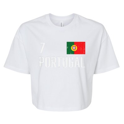 Portugal Number 7 Portuguese Soccer Bella+Canvas Jersey Crop Tee