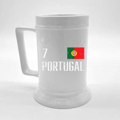 Portugal Number 7 Portuguese Soccer Beer Stein