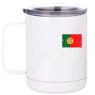 Portugal Number 7 Portuguese Soccer 12 oz Stainless Steel Tumbler Cup