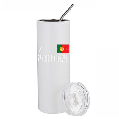 Portugal Number 7 Portuguese Soccer Stainless Steel Tumbler