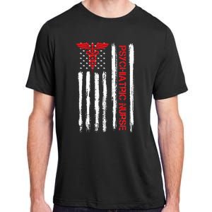 Psychiatric Nurse American Flag RN Mental Health Psych Nurse Adult ChromaSoft Performance T-Shirt