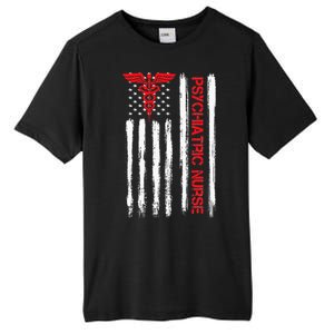 Psychiatric Nurse American Flag RN Mental Health Psych Nurse Tall Fusion ChromaSoft Performance T-Shirt