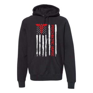 Psychiatric Nurse American Flag RN Mental Health Psych Nurse Premium Hoodie