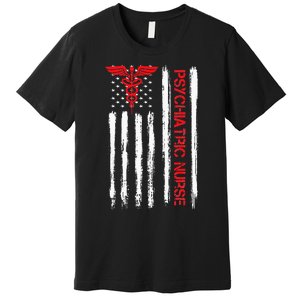 Psychiatric Nurse American Flag RN Mental Health Psych Nurse Premium T-Shirt