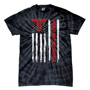 Psychiatric Nurse American Flag RN Mental Health Psych Nurse Tie-Dye T-Shirt