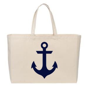 Preppy Nautical Anchor Gifts For Sailors Boaters & Yachting Cotton Canvas Jumbo Tote