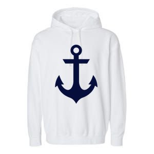 Preppy Nautical Anchor Gifts For Sailors Boaters & Yachting Garment-Dyed Fleece Hoodie