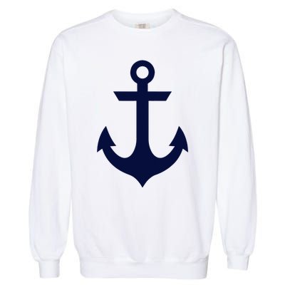 Preppy Nautical Anchor Gifts For Sailors Boaters & Yachting Garment-Dyed Sweatshirt