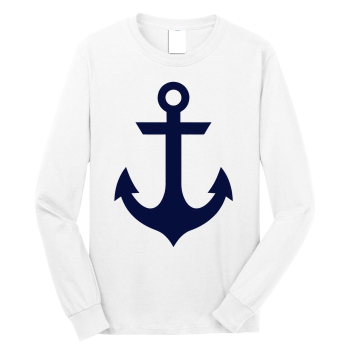 Preppy Nautical Anchor Gifts For Sailors Boaters & Yachting Long Sleeve Shirt