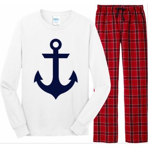 Preppy Nautical Anchor Gifts For Sailors Boaters & Yachting Long Sleeve Pajama Set