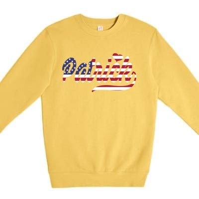 Patrick Name American Flag Gift Premium Crewneck Sweatshirt