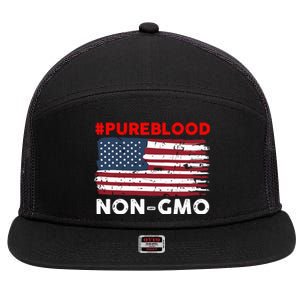 #Pureblood Nongmo American Flag 7 Panel Mesh Trucker Snapback Hat