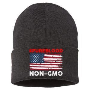 #Pureblood Nongmo American Flag Sustainable Knit Beanie