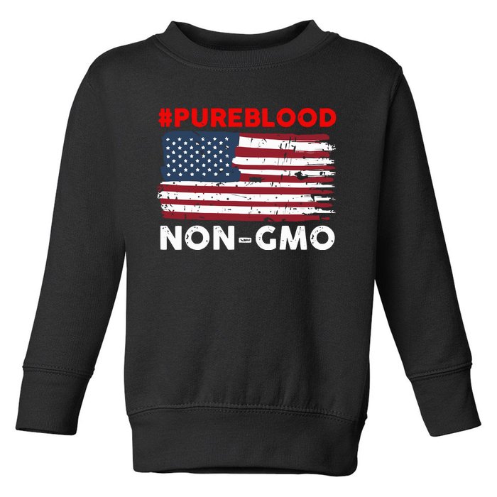 #Pureblood Nongmo American Flag Toddler Sweatshirt