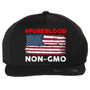 #Pureblood Nongmo American Flag Wool Snapback Cap