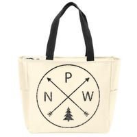 Pacific Northwest Arrows Pine Tree Pnw Zip Tote Bag