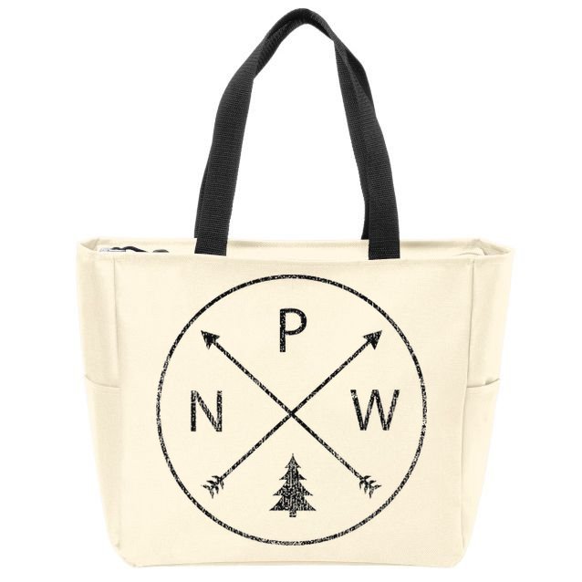 Pacific Northwest Arrows Pine Tree Pnw Zip Tote Bag