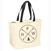 Pacific Northwest Arrows Pine Tree Pnw Zip Tote Bag