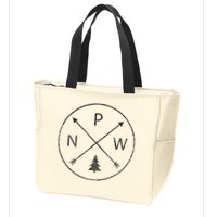 Pacific Northwest Arrows Pine Tree Pnw Zip Tote Bag