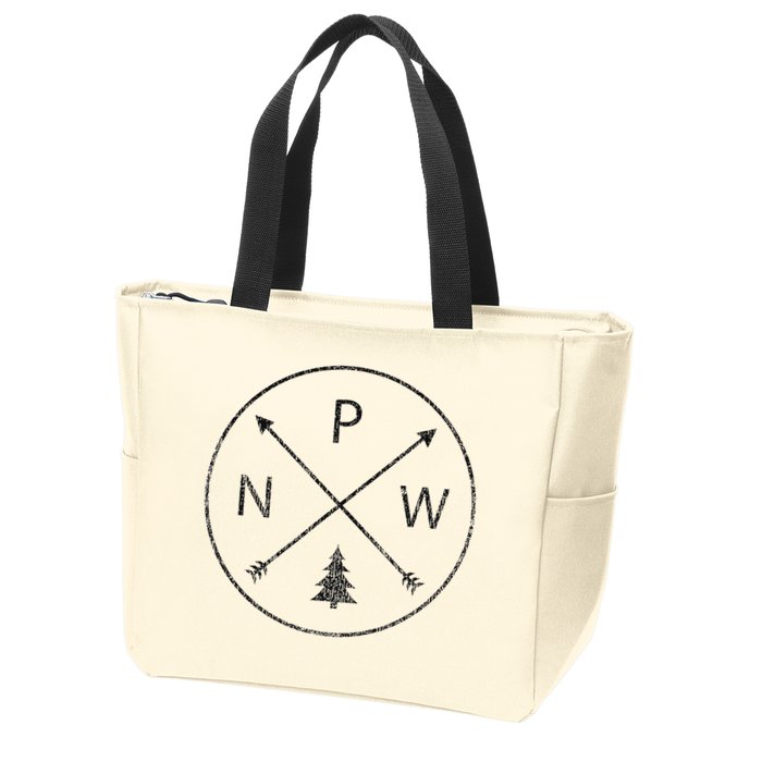 Pacific Northwest Arrows Pine Tree Pnw Zip Tote Bag