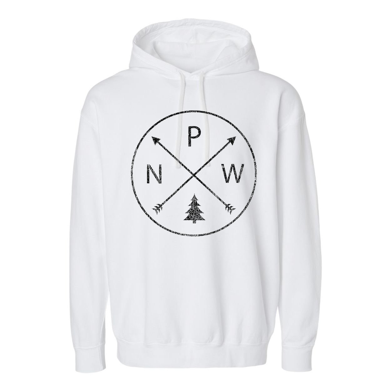 Pacific Northwest Arrows Pine Tree Pnw Garment-Dyed Fleece Hoodie