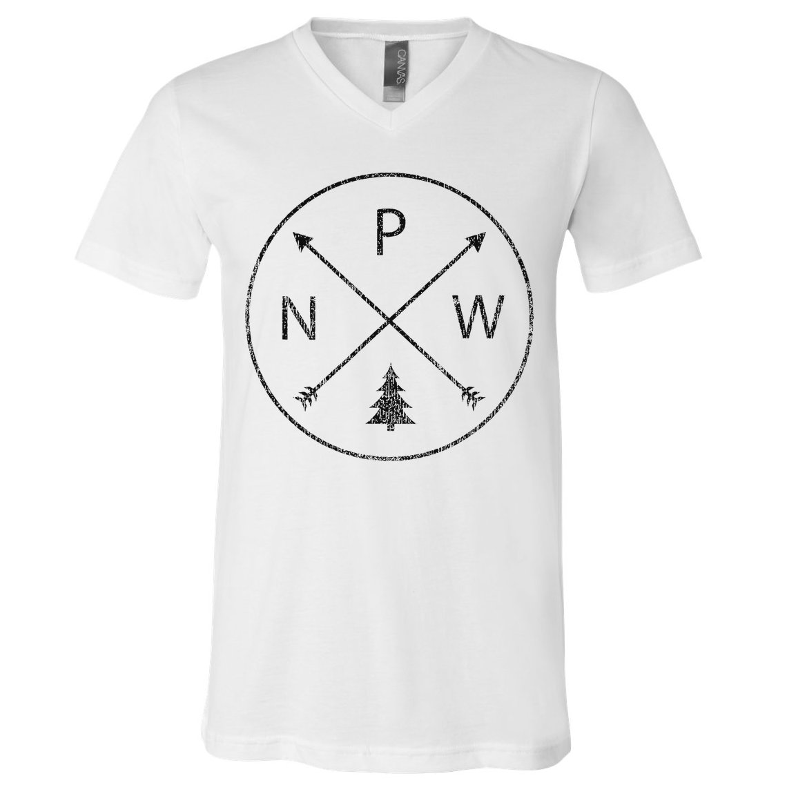 Pacific Northwest Arrows Pine Tree Pnw V-Neck T-Shirt