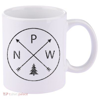 Pacific Northwest Arrows Pine Tree Pnw 11oz C Handle Ceramic Mug