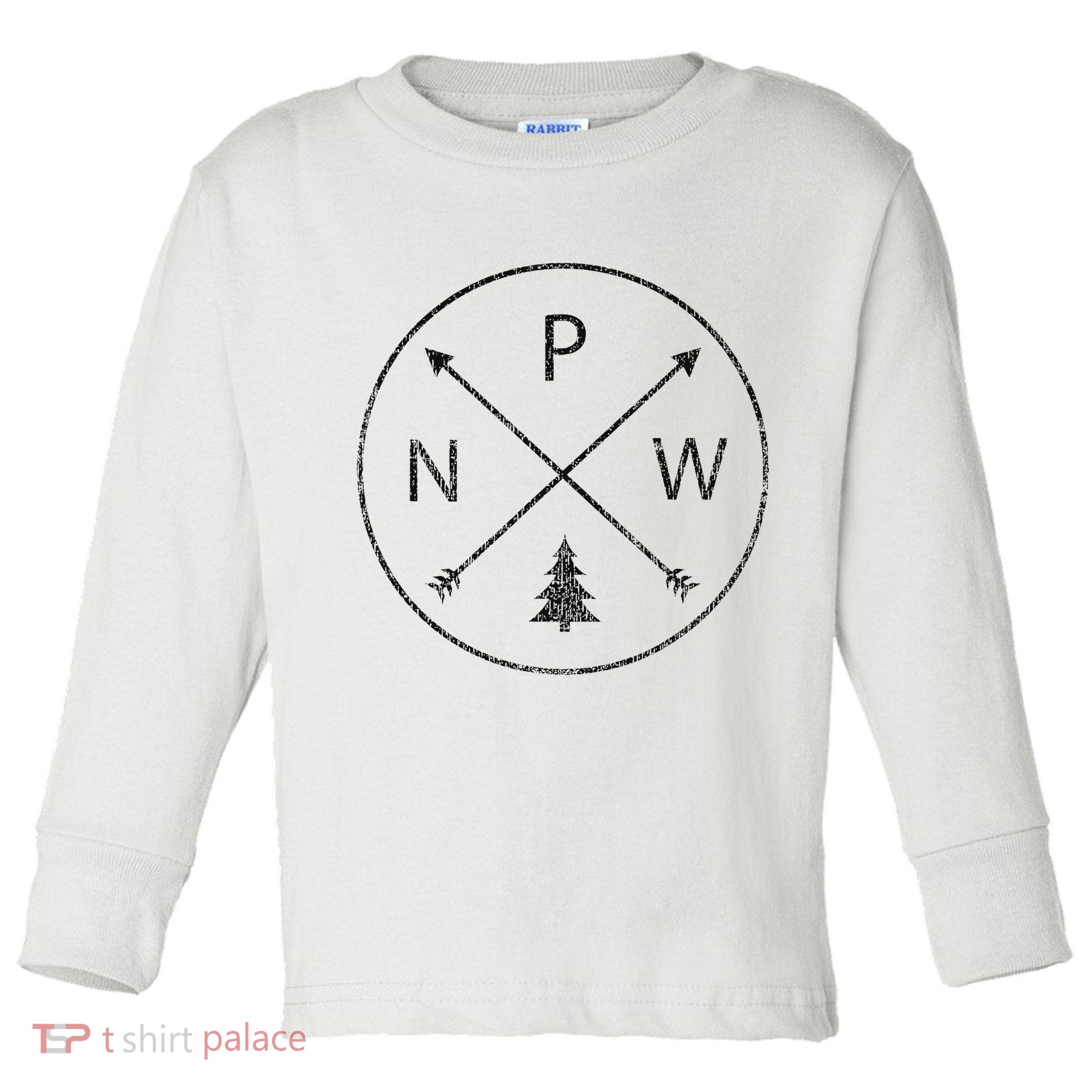 Pacific Northwest Arrows Pine Tree Pnw Toddler Long Sleeve Shirt
