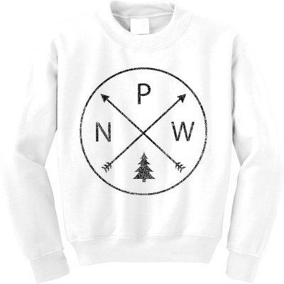 Pacific Northwest Arrows Pine Tree Pnw Kids Sweatshirt
