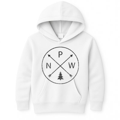 Pacific Northwest Arrows Pine Tree Pnw Kids Hoodie
